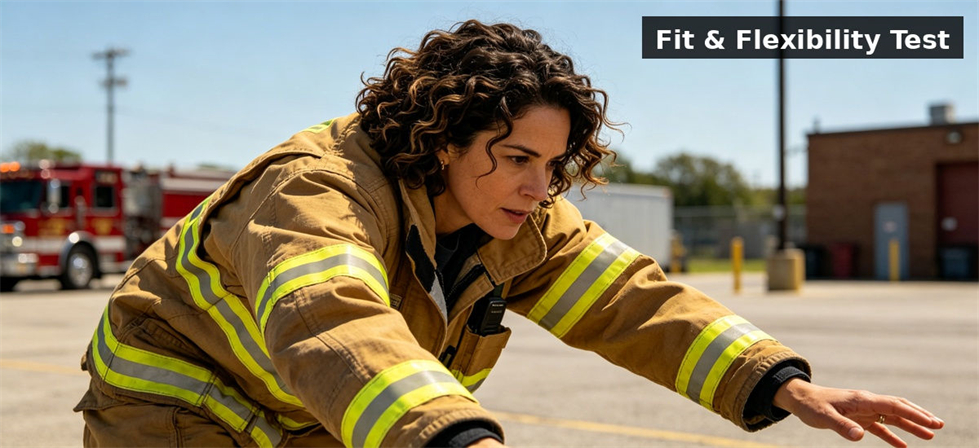 Station training firefighters scene for institutional procurement, inspection and supply planning