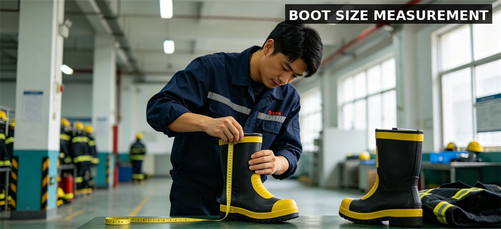 Firefighter gear boot measurement for institutional procurement, inspection and supply planning Firefighter gear boot measurement for institutional procurement, inspection and supply planning