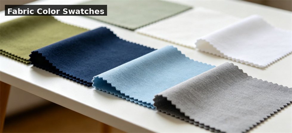 Fabric color swatches comparison for institutional procurement, inspection and supply planning