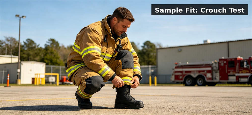 Diverse firefighter team fire truck for institutional procurement, inspection and supply planning