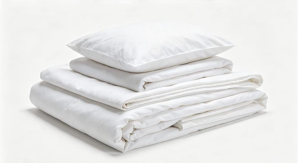 Emergency relief bedding set in blue for temporary shelter deployment
