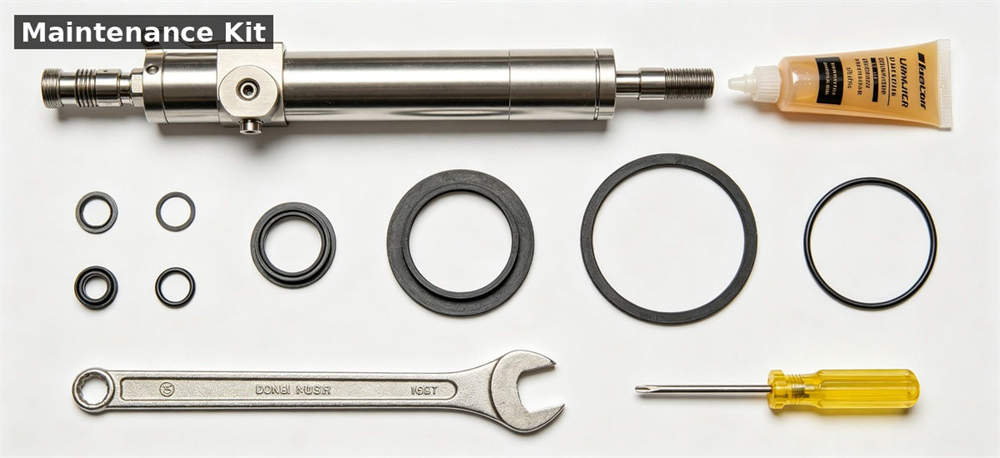 Pneumatic launcher maintenance kit white bg for institutional procurement, inspection and supply planning