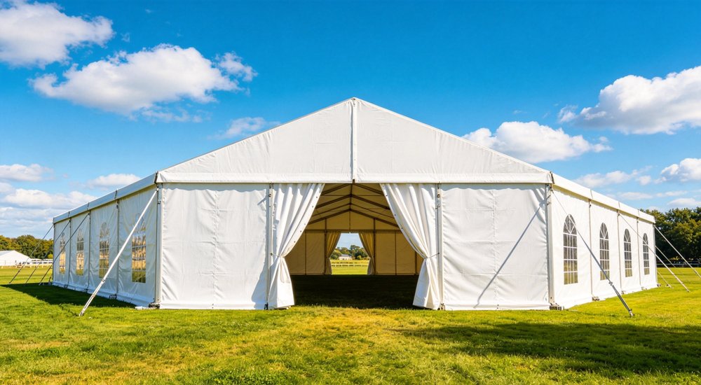 Field deployed emergency shelter showing robust frame construction waterproof material and practical design features meeting international standards for disaster response and refugee accommodation