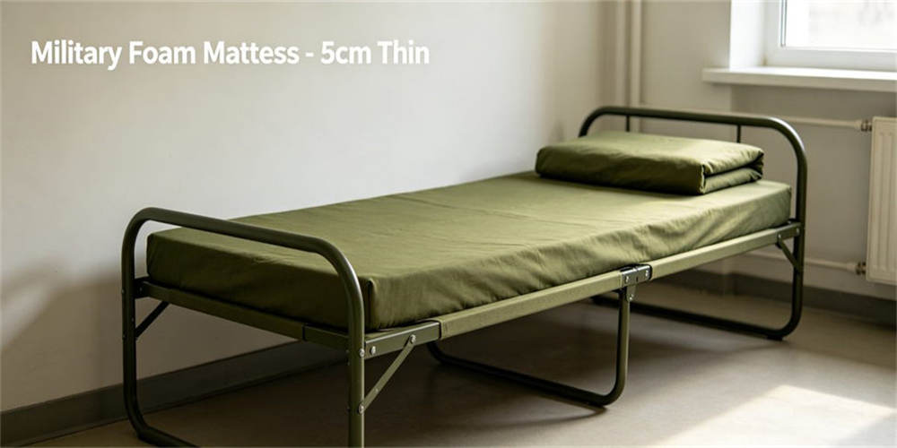5cm thick olive green military foam mattress, soft elastic military foam sleeping mattress pad for long time rest