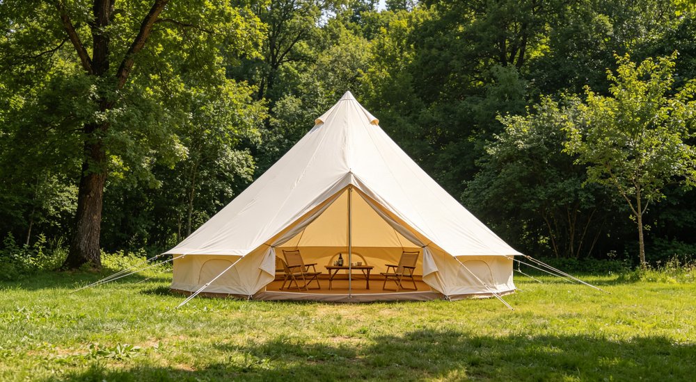 Field deployed emergency shelter showing robust frame construction waterproof material and practical design features meeting international standards for disaster response and refugee accommodation