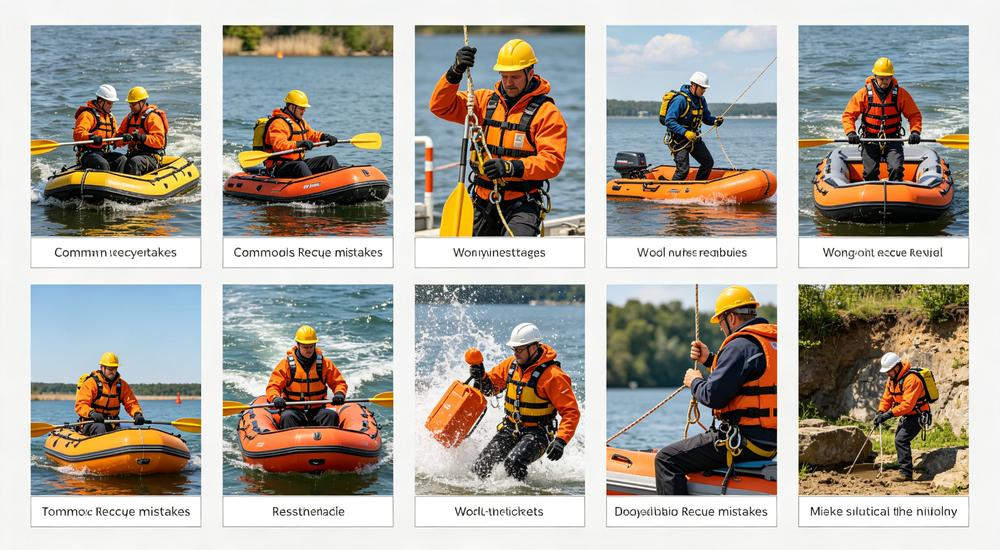 Ten common rescue mistakes photo grid, training and proper earthquake emergency kit prevent errors that cost lives during disaster operations