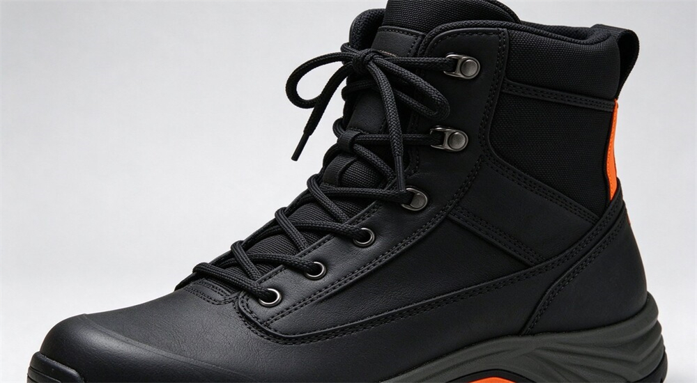 Lace up high top neoprene rescue boots with ankle support, black waterproof upper laced tight, worn for swift water and flood rescue operations wholesale