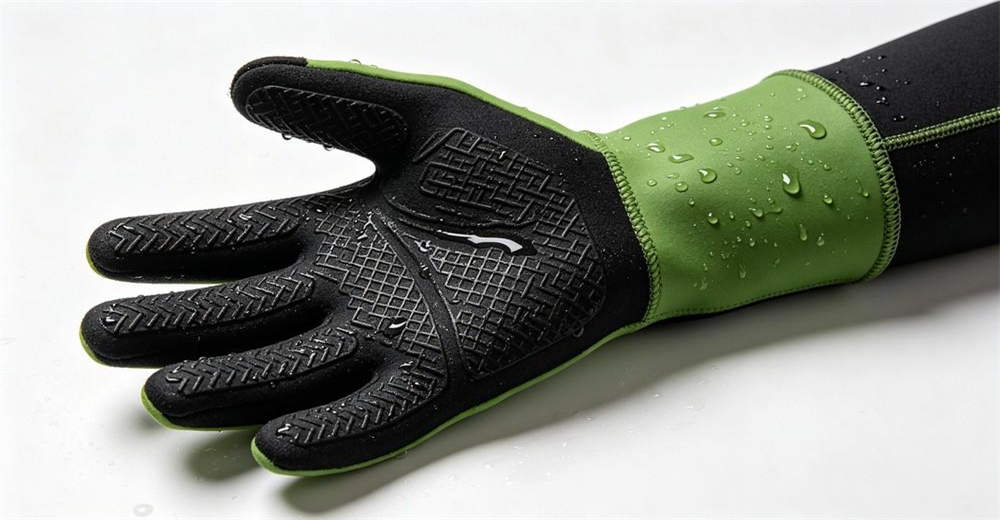 Waterproof gloves palm texture detail water droplets grip safety gloves wholesale bulk supplier China Waterproof gloves palm texture detail water droplets grip safety gloves wholesale bulk supplier China