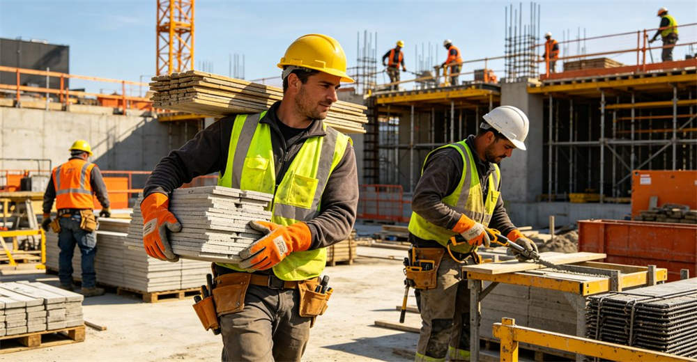 New construction work gloves building site protective heavy duty safety gloves wholesale bulk supplier China