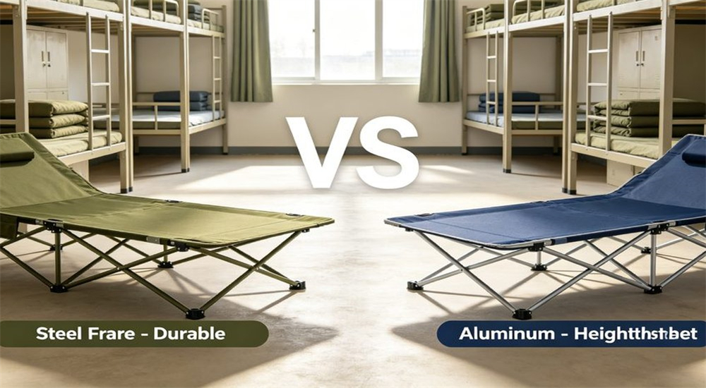 Comparison of steel and aluminium military folding beds for military camp mattress supplier logistics planning for military camp bed wholesale logistics and weight planning Comparison of steel and aluminium military folding beds for military camp mattress supplier logistics planning for military camp bed wholesale logistics and weight planning
