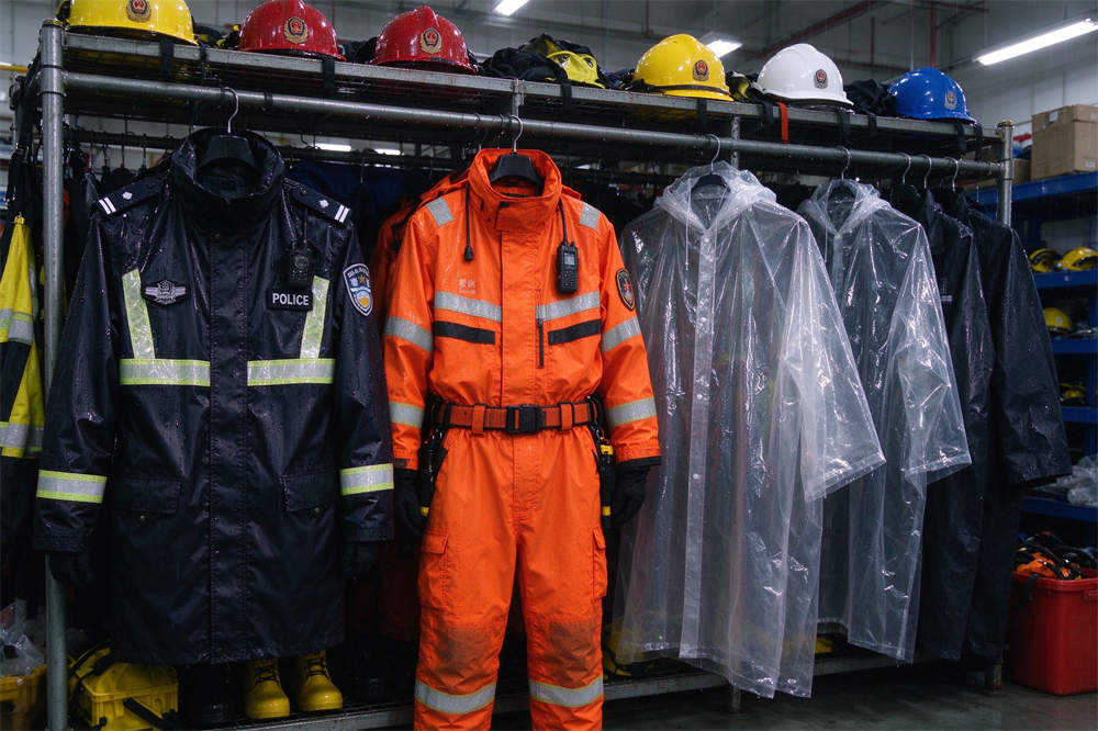 Rain gear three styles: police rescue orange transparent, volcano emergency rain protection for acid rain and ash Rain gear three styles: police rescue orange transparent, volcano emergency rain protection for acid rain and ash