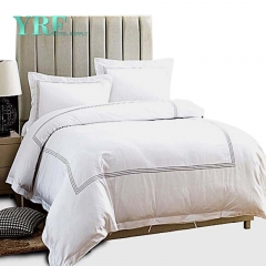 capa de edredon de algodão branco acetinado