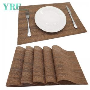 Hotel Rectangular Brown And Cream Placemats