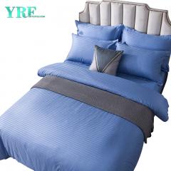 Melhores lençóis de hotel com listras azuis antirrugas