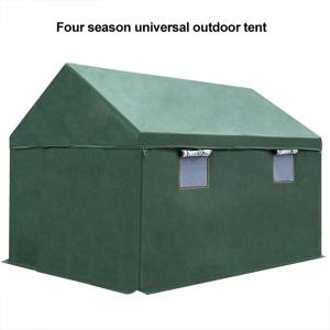 Dark green wind disaster tent