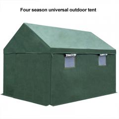 Tenda verde escura para desastres causados pelo vento