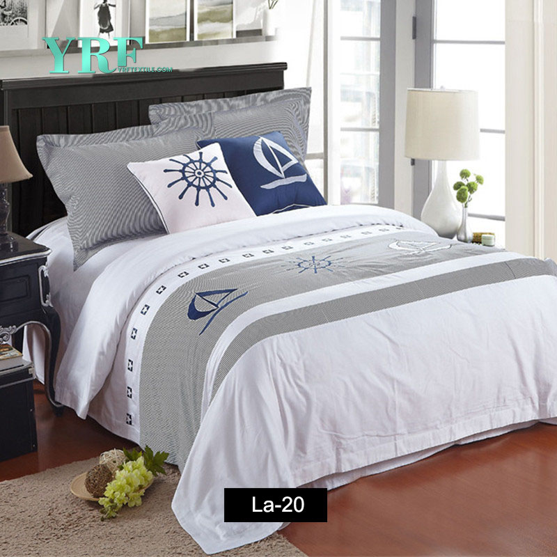 apartamento de algodão confortável luxo roupa de cama bordada hb-012